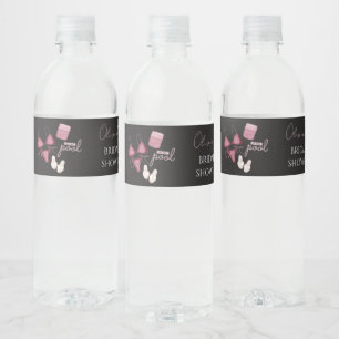 Chic boho bridal shower pool party  water bottle label