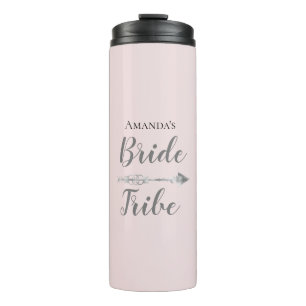 Chic Boho Bride Tribe on Pink Personalized     Thermal Tumbler