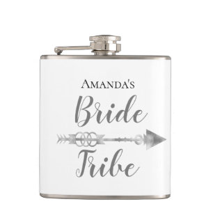 Chic Boho Bride Tribe Personalized Hip Flask