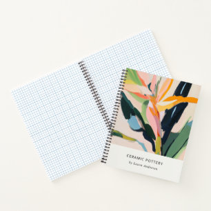 Chic Boho Colorful Bird Of Paradise Painted Floral Notebook