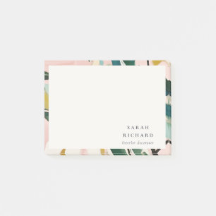 Chic Boho Colorful Pink Teal Green Painted Floral Post-it Notes