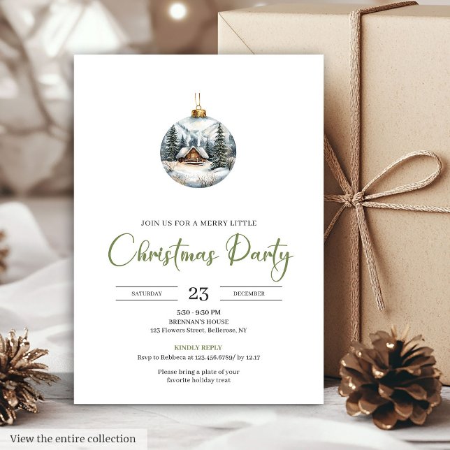 Chic Boho Cozy Winter Scene Deer Christmas Invites (Chic Boho Cozy Winter Scene Deer Christmas Invitation)