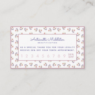Chic Boho Custom Pink Lavender Floral Loyalty Card