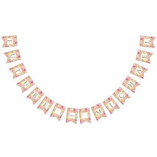 Chic Boho Floral Future Mrs. Bridal Shower Bunting Flags