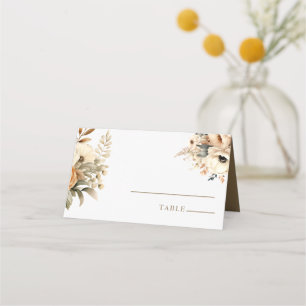 Chic Boho Flowers   Fall Flowers Wedding Place Card
