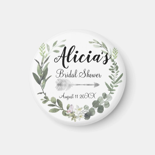 Chic Boho Foliage Bridal Shower       Magnet (Front)