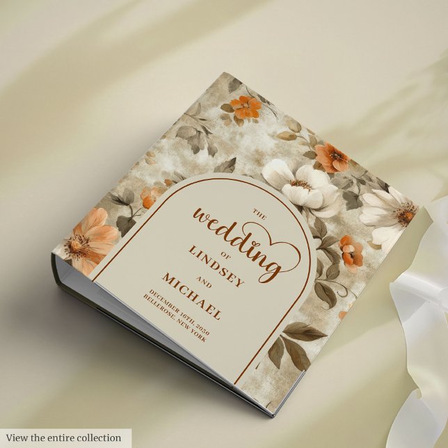 Chic Boho Neutral Ivory Olive Floral Memory Album Binder (Chic Boho Neutral Ivory Olive Floral Memory Album

)