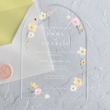 Chic Boho Pastel Wildflowers Spring Summer Wedding