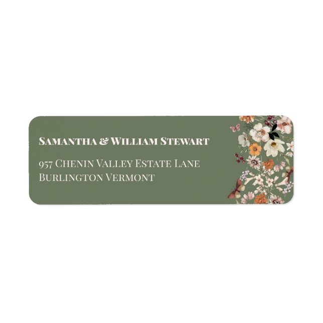 Chic Boho Wildflower Rustic Sage Green Wedding (Front)