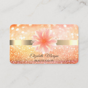 Chic Bokeh Lotus Flower Yoga Reiki Business Card
