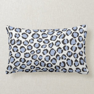 Chic bold light blue cheetah print pattern lumbar pillow