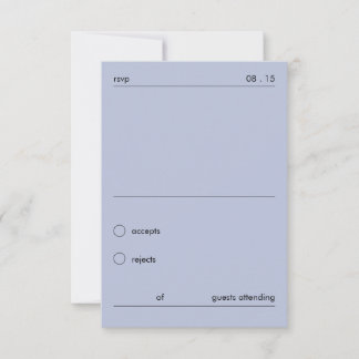 Chic Bold Minimalist French Grey Wedding RSVP  Card