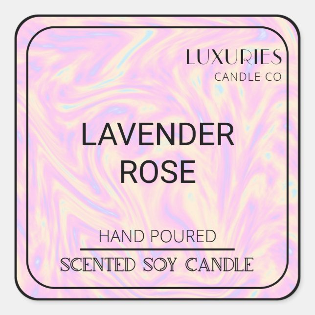 Chic Bold Moderne Rose Holographique Étiquette de  (Devant)