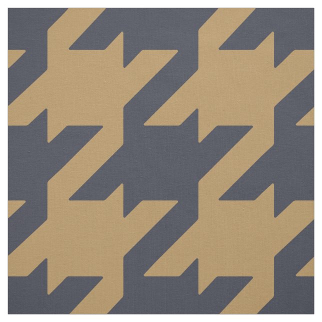 Chic bold neutral grey taupe houndstooth pattern fabric (Swatch)