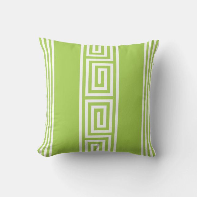Chic bold yellowgreen motif throw pillow (Front)