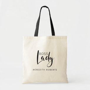 Chic Boss Lady Logo Personalized Name Tote Bag