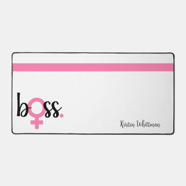 Chic Boss Lady Typographie moderne Bureau rose (Recto)