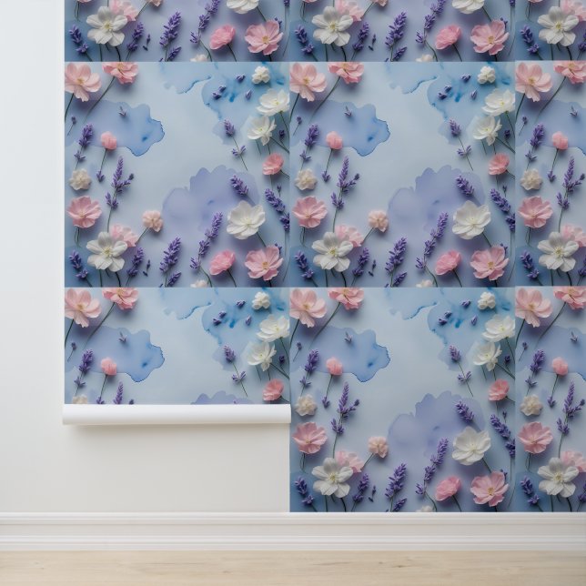 Chic Botanical Bliss Peel and Stick Wallpaper (Application)