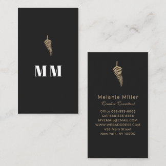 Chic Botanical Fern Custom Name Elegant Minimal Business Card