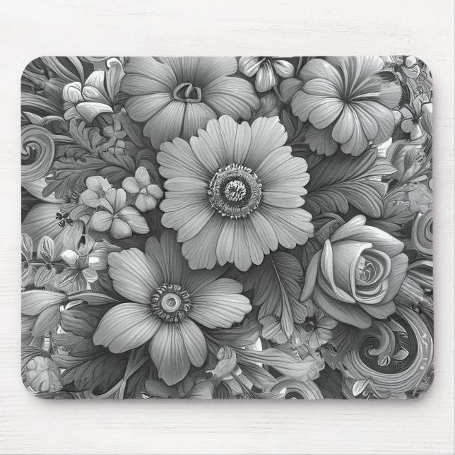 Chic Bouquet of Flowers Mouse Pad (Front)