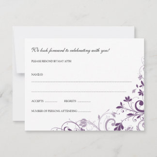 Chic Bouquet (Plum) RSVP Postcard