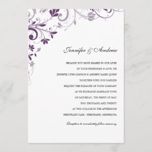 Chic Bouquet (Plum) Wedding Invitations