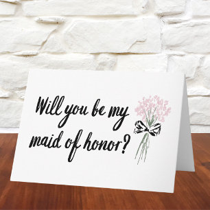Chic Bouquet Will You Be My Maid of Honour Proposa Card