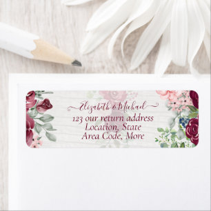 Chic Bourgogne Blush Rose Floral Mariage