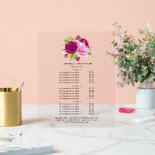 Chic Bourgogne et rose Roses Prix et services