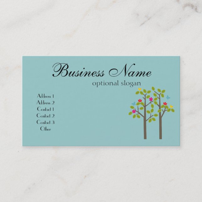 Chic Boutique Blue Business Card (Front)