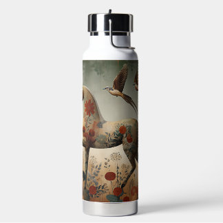 "chic boutique Equestrian Floral Horse" Water Bottle