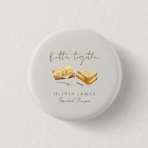 Chic Bread and Butter bridal shower 1 Inch Round Button