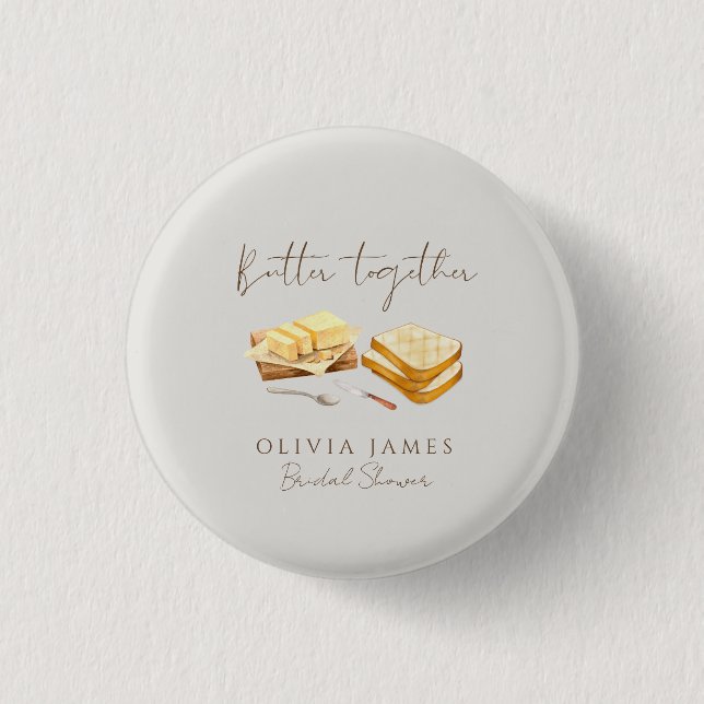 Chic Bread and Butter bridal shower 1 Inch Round Button (Front)