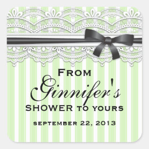 Chic Bridal Shower Lovely Lace Sticker Custom Text