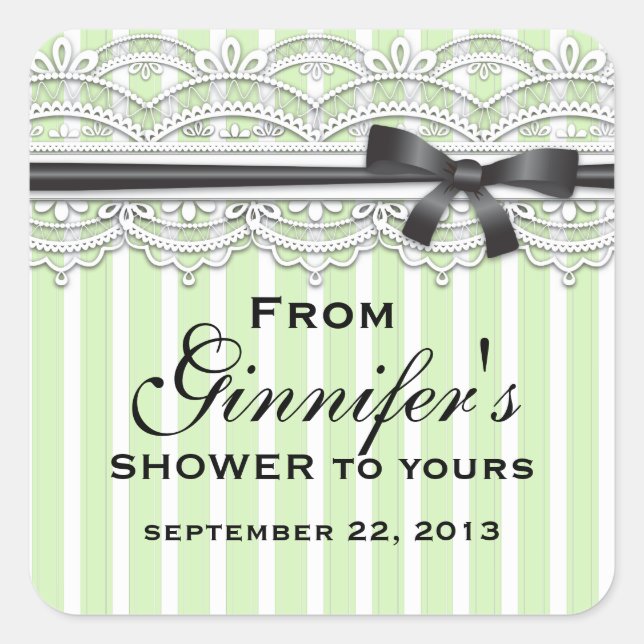 Chic Bridal Shower Lovely Lace Sticker Custom Text (Front)