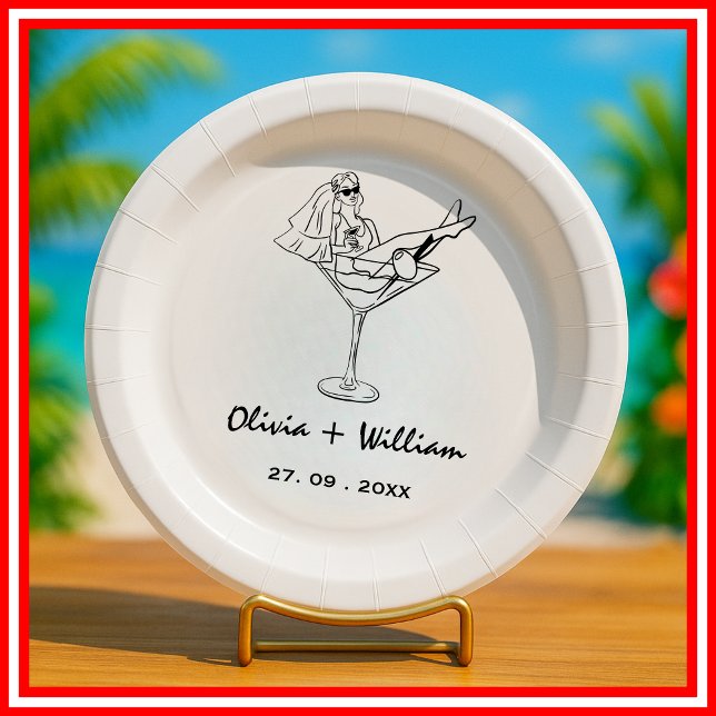 Chic Bridal Shower | Minimalist Paper Plate (Creator Uploaded)