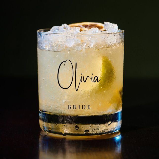 Chic Bride Bridal Bachelorette Party Whiskey Glass (Creator Uploaded)