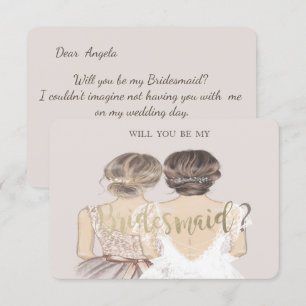 Chic Bride & Bridesmaid, Bridesmaid Card