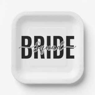 Chic Bride Squad Bachelorette Paper Plate