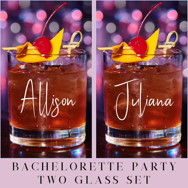 Chic Bridesmaid Bridal Party Wedding Whiskey Glass (Creator Uploaded)