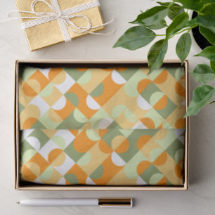 Chic Bright Green Sunny Orange Circles Art Pattern Tissue Paper