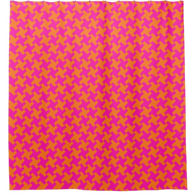Chic Bright Orange Shocking Pink Dogtooth Pattern (Front)