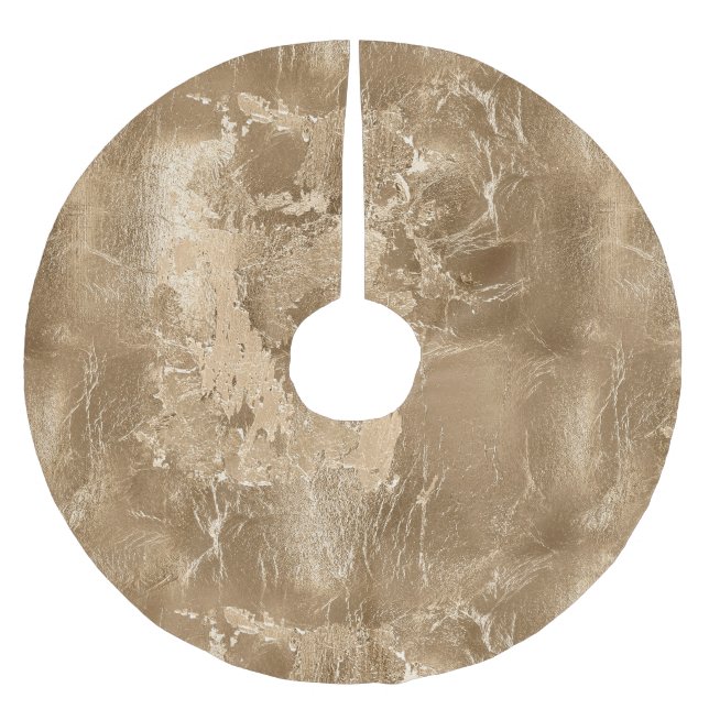 Chic Bronze Gold  Brushed Polyester Tree Skirt (Front)