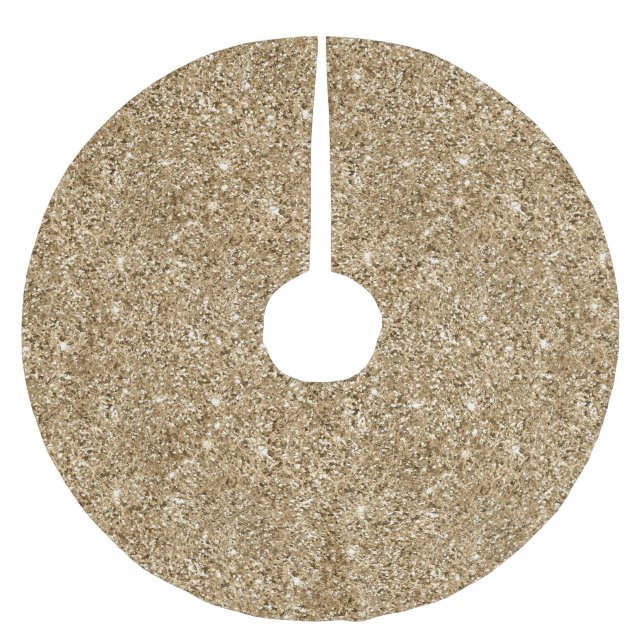 Chic Bronze Gold Glitter Brushed Polyester Tree Skirt (Front)
