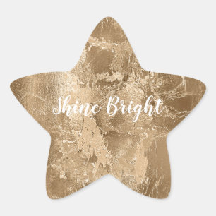 Chic Bronze Gold Star Sticker