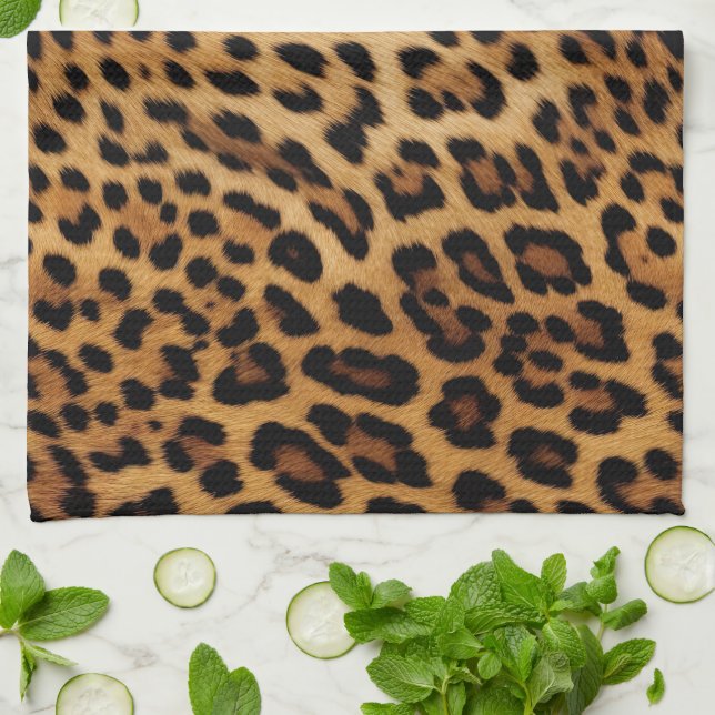 Chic Brown Leopard Print  Doormat Kitchen Towel (Folded)