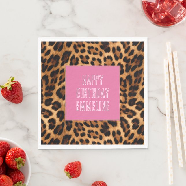 Chic Brown Leopard Print  Napkin (Insitu)