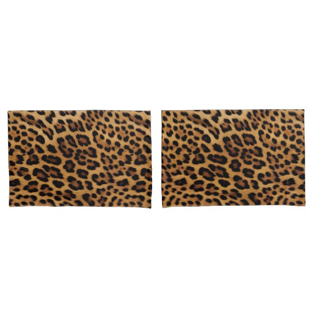 Chic Brown Leopard Print Pillowcase (Front-Set)