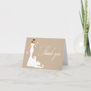 Chic Brown Modern Bride Thank You Card