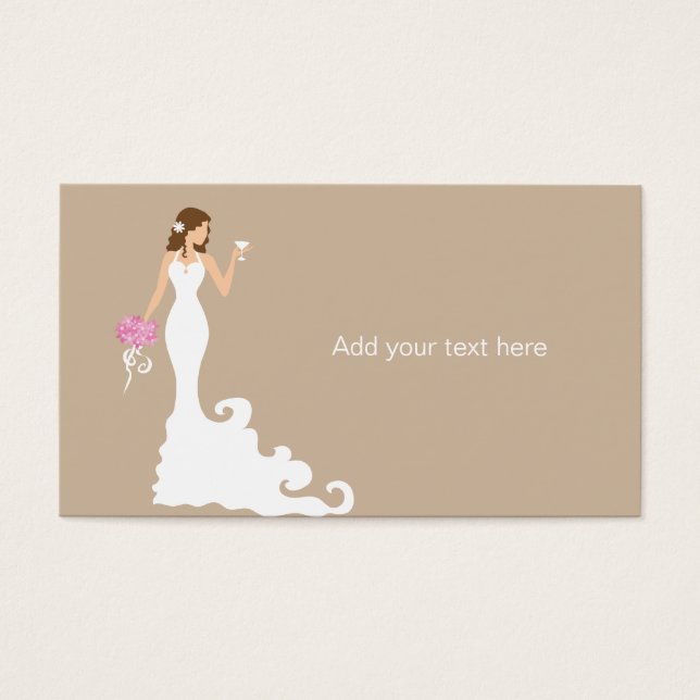 Chic Brown moderne mariée carte cadeau balise (Devant)